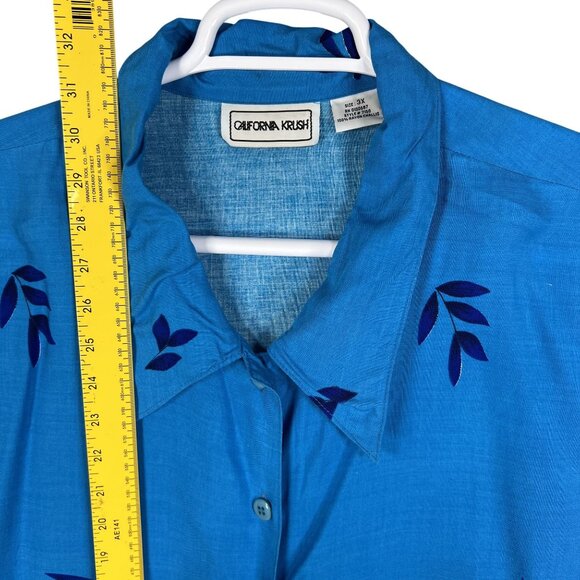 California Krush 3X Tropical 2-Piece Button Up Top Elastic Waist Pants  Vacation - Picture 11 of 16